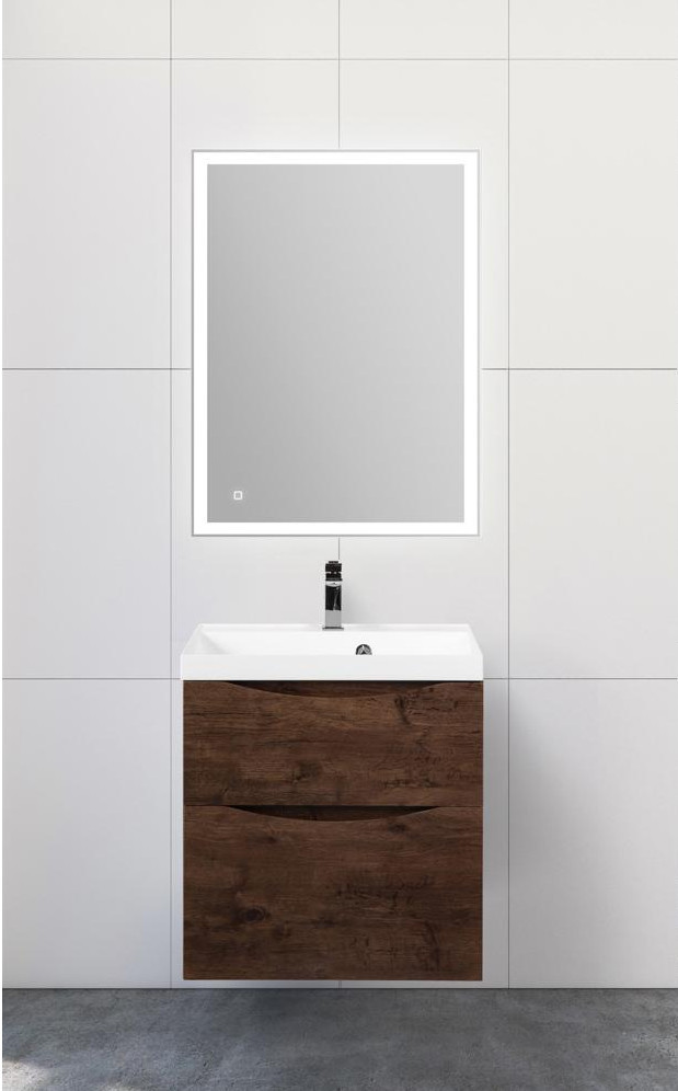 Тумба под раковину подвесная темный дуб 70см Belbagno MARINO-H60-700-2C-SO-RW-P