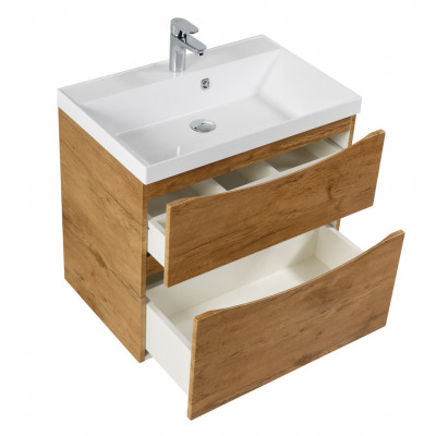 Тумба под раковину подвесная светлый дуб 70см Belbagno MARINO-H60-700-2C-SO-RN-P