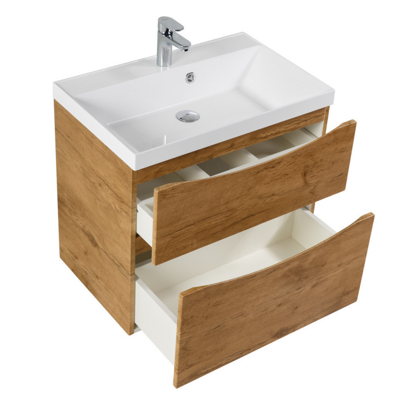 Тумба под раковину подвесная светлый дуб 70см Belbagno MARINO-H60-700-2C-SO-RN-P