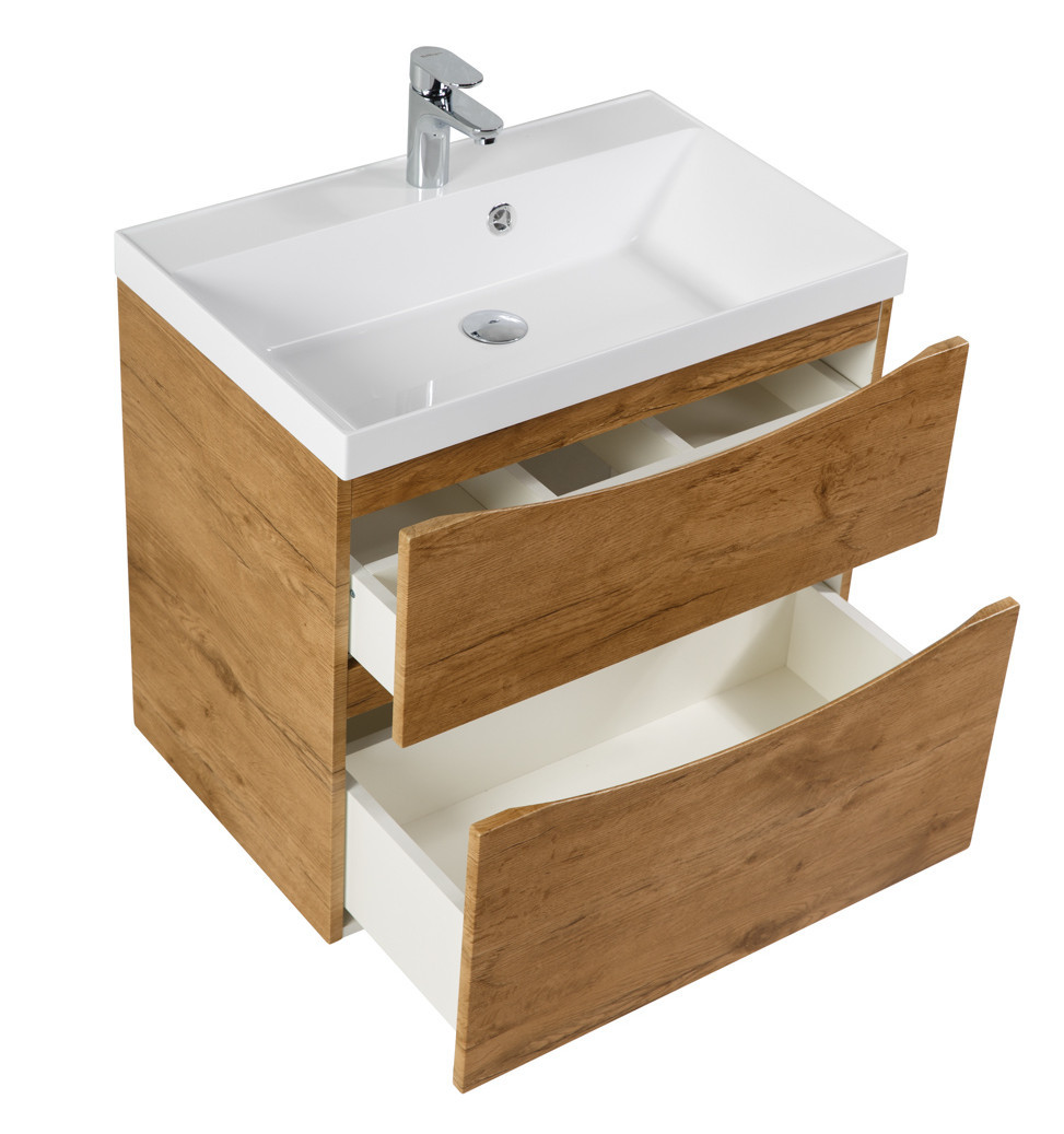 Тумба под раковину подвесная светлый дуб 70см Belbagno MARINO-H60-700-2C-SO-RN-P