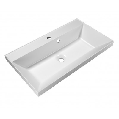 Раковина из литьевого мрамора встраиваемая белая 80x45см Belbagno BB800/450-LV-MR-AST