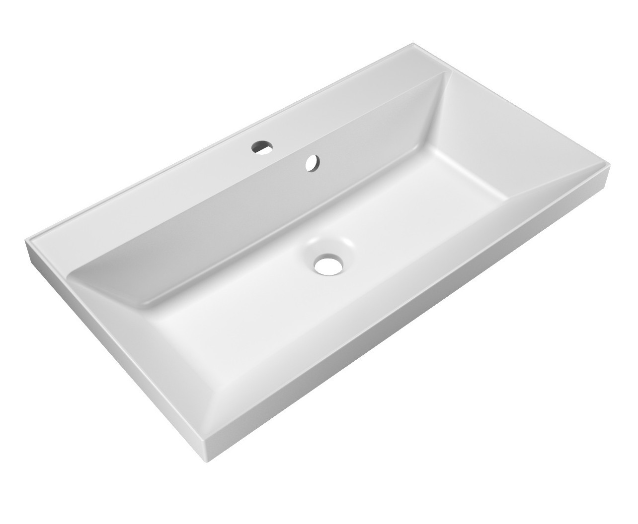 Раковина из литьевого мрамора встраиваемая белая 80x45см Belbagno BB800/450-LV-MR-AST