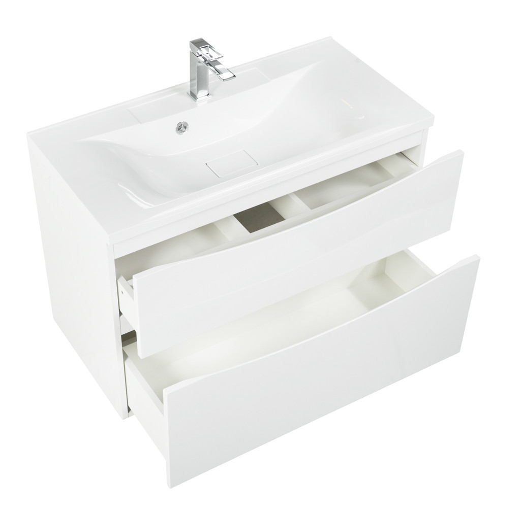 Тумба под раковину подвесная белая 80см Belbagno MARINO-H60-800-2C-SO-BL-P
