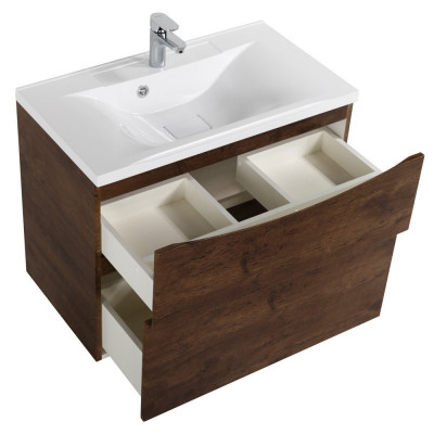 Тумба под раковину подвесная темный дуб 80см Belbagno MARINO-H60-800-2C-SO-RW-P