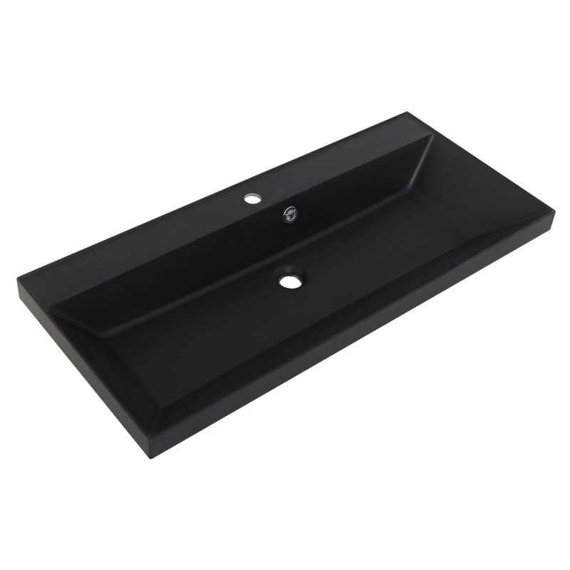 Раковина из литьевого мрамора встраиваемая черная 90x45см Belbagno BB900/450-LV-ART-AST-NERO