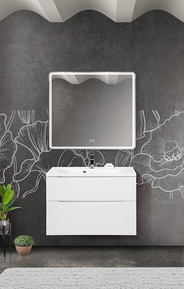 Тумба под раковину подвесная белая 90см Belbagno MARINO-H60-900-2C-SO-BL-P