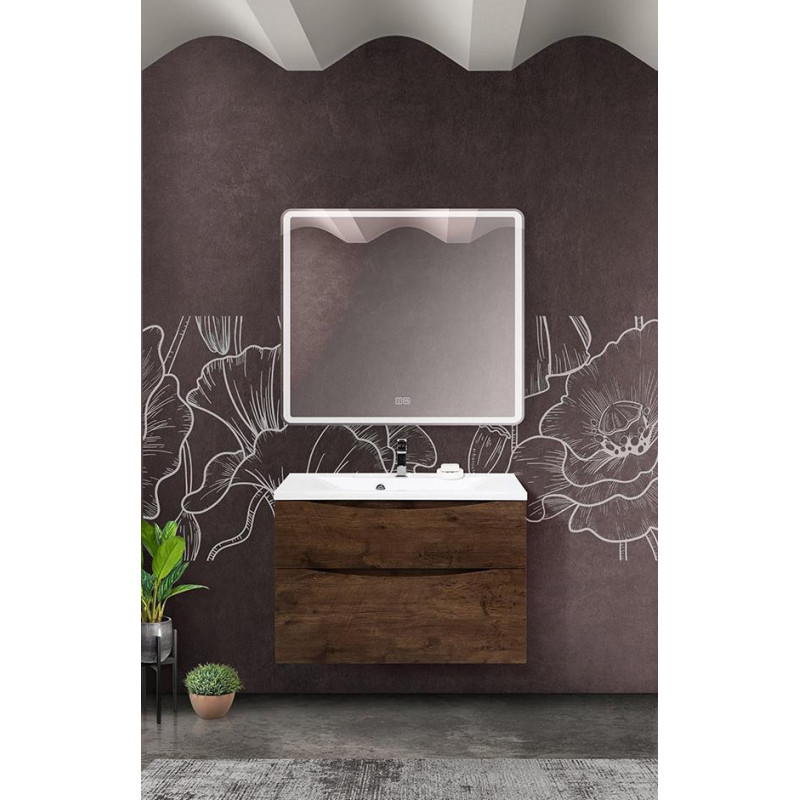 Тумба под раковину подвесная темный дуб 90см Belbagno MARINO-H60-900-2C-SO-RW-P