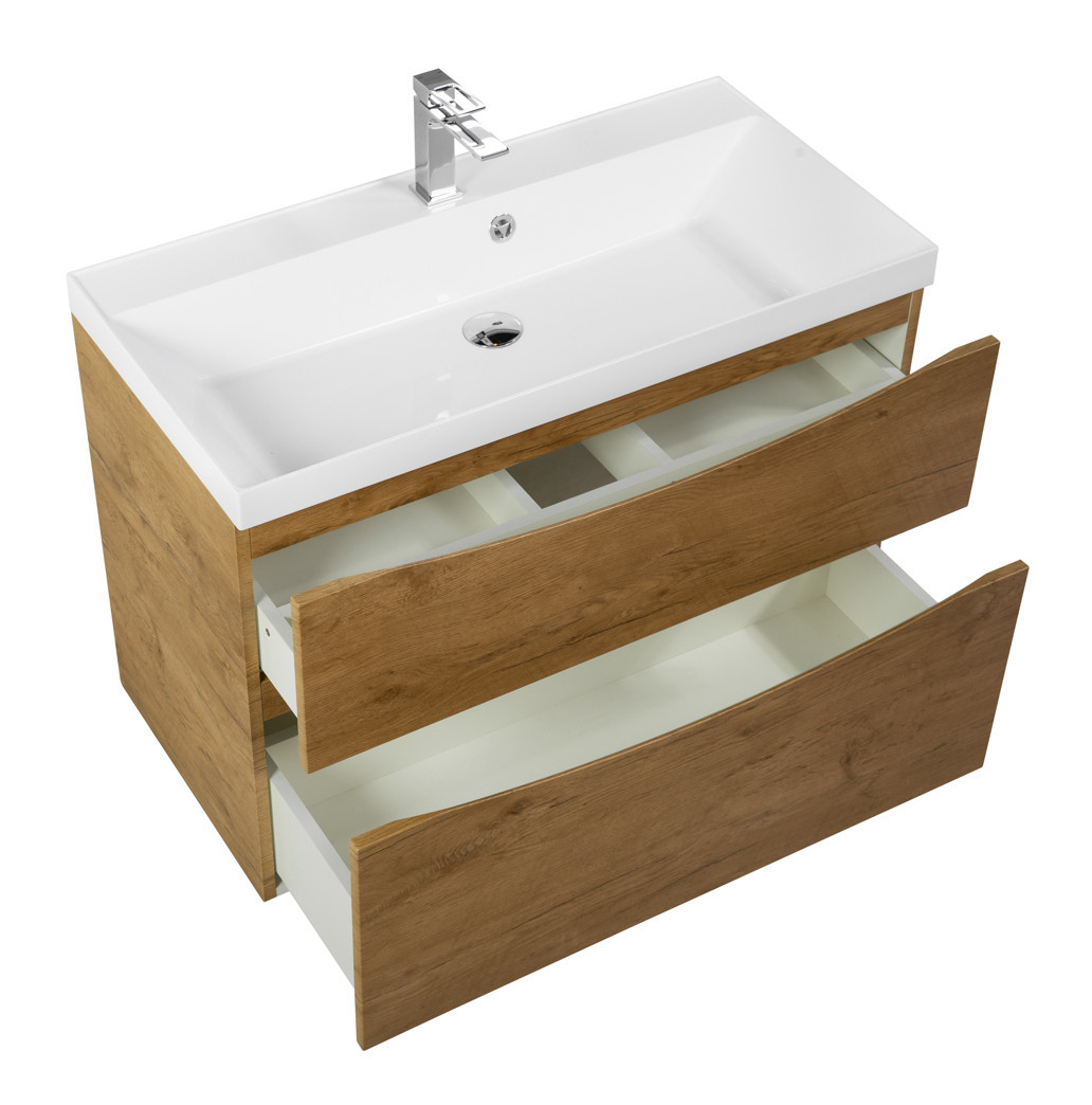 Тумба под раковину подвесная светлый дуб 90см Belbagno MARINO-H60-900-2C-SO-RN-P