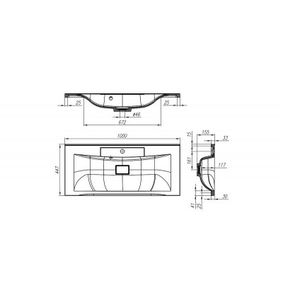 Раковина из литьевого мрамора встраиваемая белая 100x45см Belbagno BB1000/445-LV-MR-PR