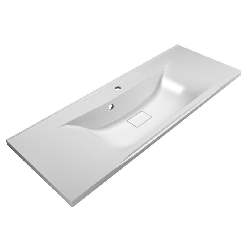 Раковина из литьевого мрамора встраиваемая белая 110x45см Belbagno BB1100/450-LV-MR-PR