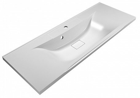 Раковина из литьевого мрамора встраиваемая белая 120x45см Belbagno BB1200/450-LV-MR-PR