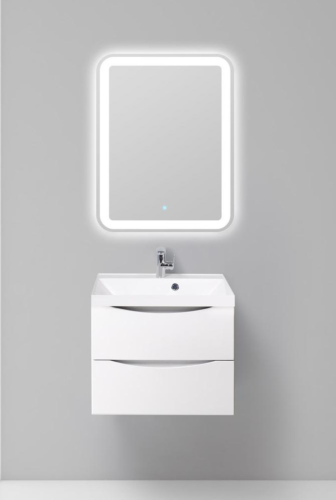 Тумба под раковину подвесная белая 60см Belbagno MARINO-600-2C-SO-BL-P