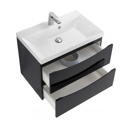 Тумба под раковину подвесная черная 60см Belbagno MARINO-600-2C-SO-NL-P