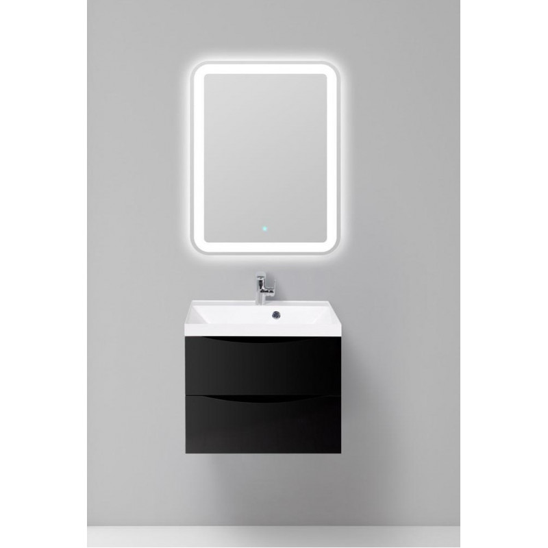 Тумба под раковину подвесная черная 60см Belbagno MARINO-600-2C-SO-NL-P