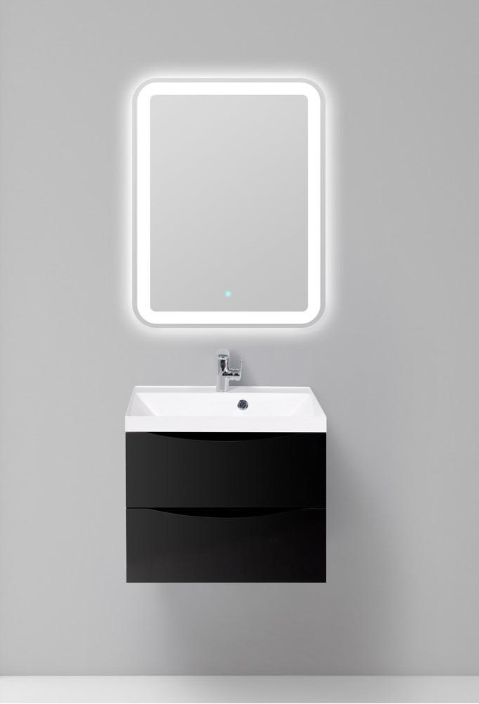 Тумба под раковину подвесная черная 60см Belbagno MARINO-600-2C-SO-NL-P