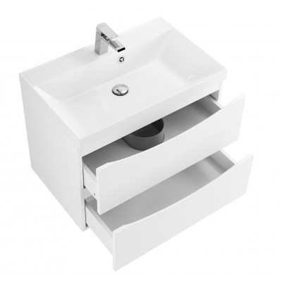 Тумба под раковину подвесная белая матовая 60см Belbagno MARINO-600-2C-SO-BO-P