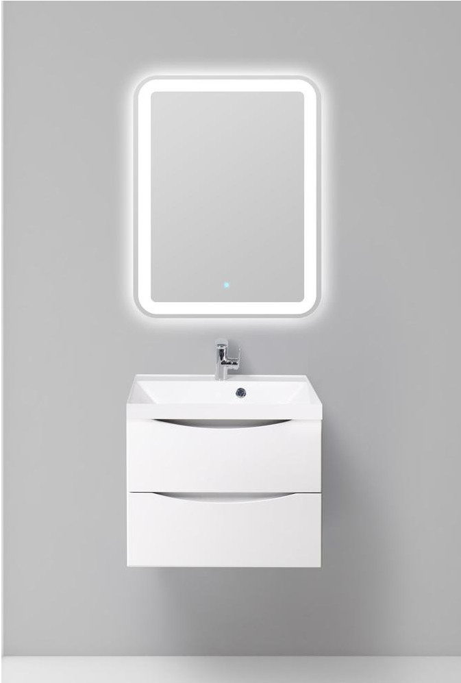 Тумба под раковину подвесная белая матовая 60см Belbagno MARINO-600-2C-SO-BO-P