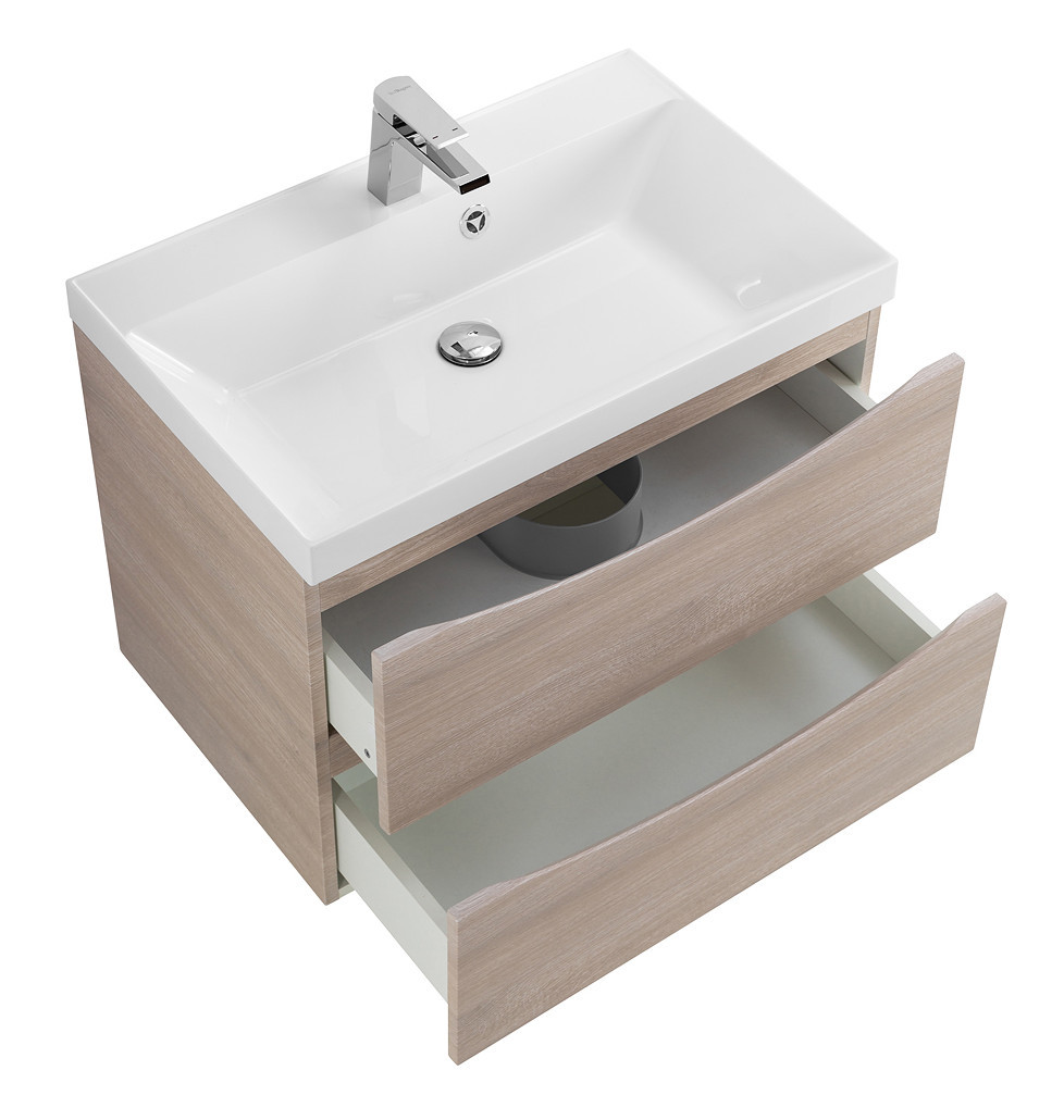 Тумба под раковину подвесная серое дерево 60см Belbagno MARINO-600-2C-SO-RG-P