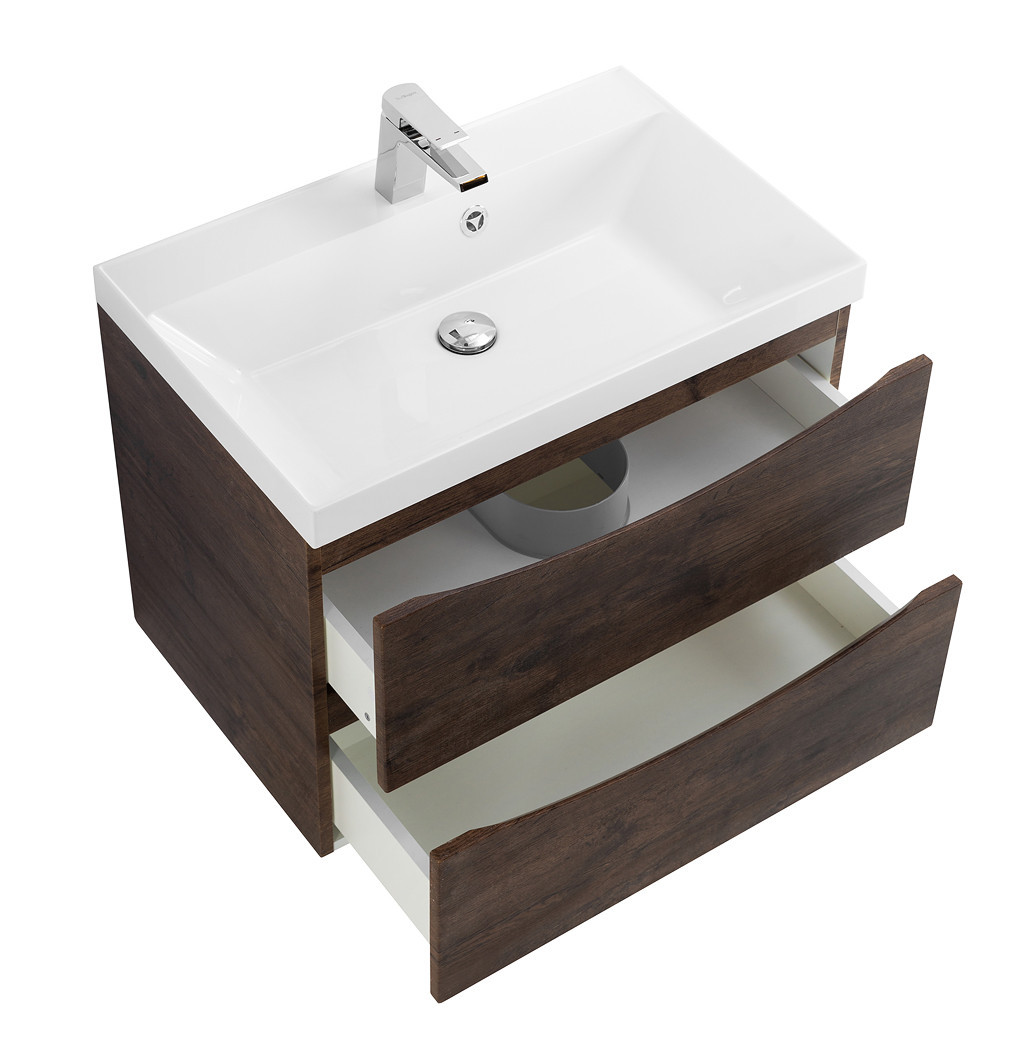 Тумба под раковину подвесная темный дуб 60см Belbagno MARINO-600-2C-SO-RW-P