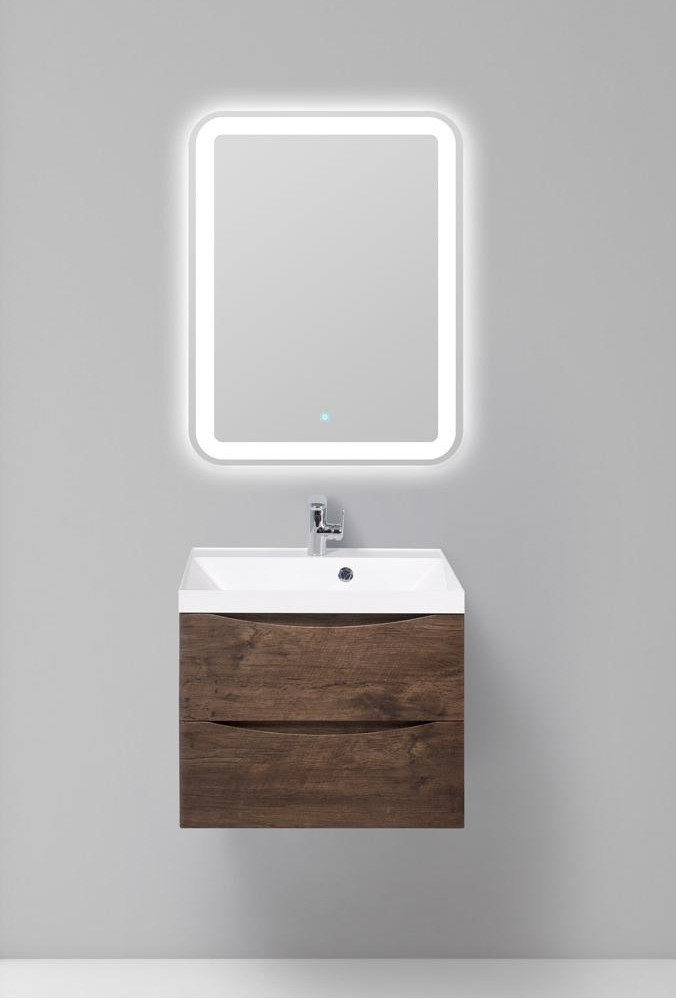 Тумба под раковину подвесная темный дуб 60см Belbagno MARINO-600-2C-SO-RW-P