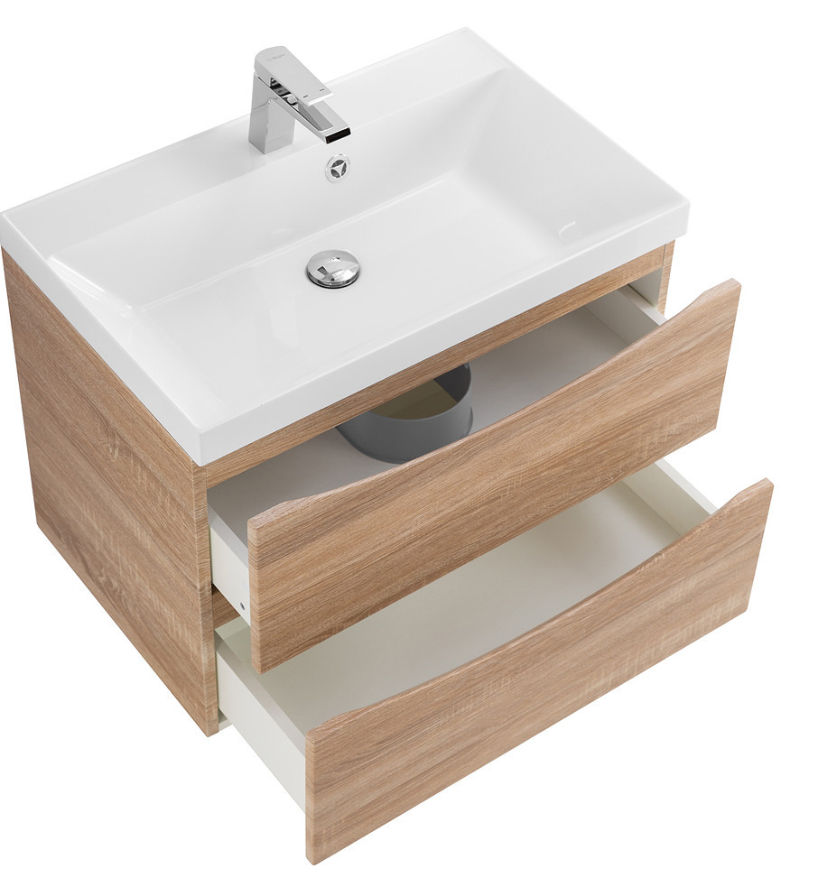 Тумба под раковину подвесная светлый дуб 60см Belbagno MARINO-600-2C-SO-WO-P