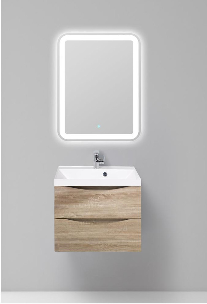 Тумба под раковину подвесная светлый дуб 60см Belbagno MARINO-600-2C-SO-WO-P