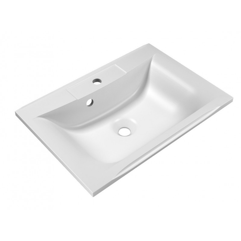 Раковина из литьевого мрамора встраиваемая белая 65x45см Belbagno BB650/450-LV-MR-PR