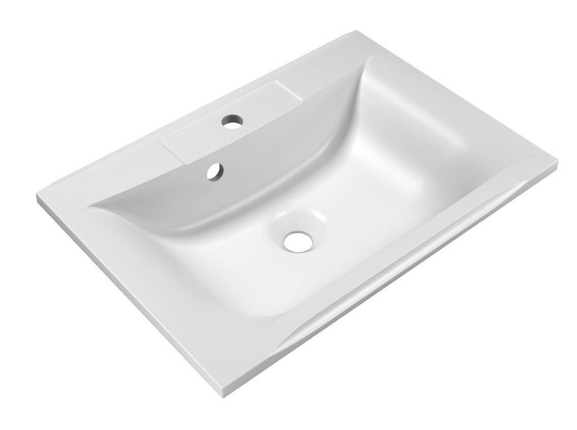 Раковина из литьевого мрамора встраиваемая белая 65x45см Belbagno BB650/450-LV-MR-PR