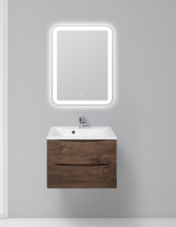 Тумба под раковину подвесная дуб темный 65см Belbagno MARINO-650-2C-SO-RW-P