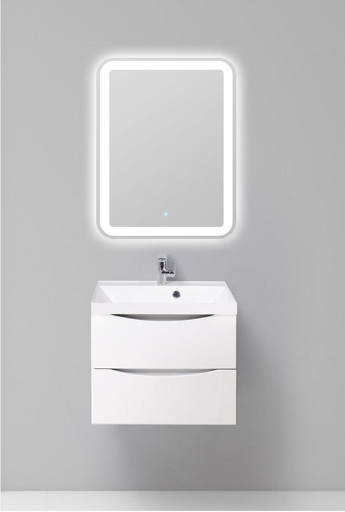 Тумба под раковину подвесная белая 70см Belbagno MARINO-700-2C-SO-BL-P