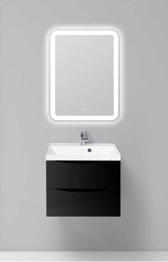 Тумба под раковину подвесная черная 70см Belbagno MARINO-700-2C-SO-NL-P