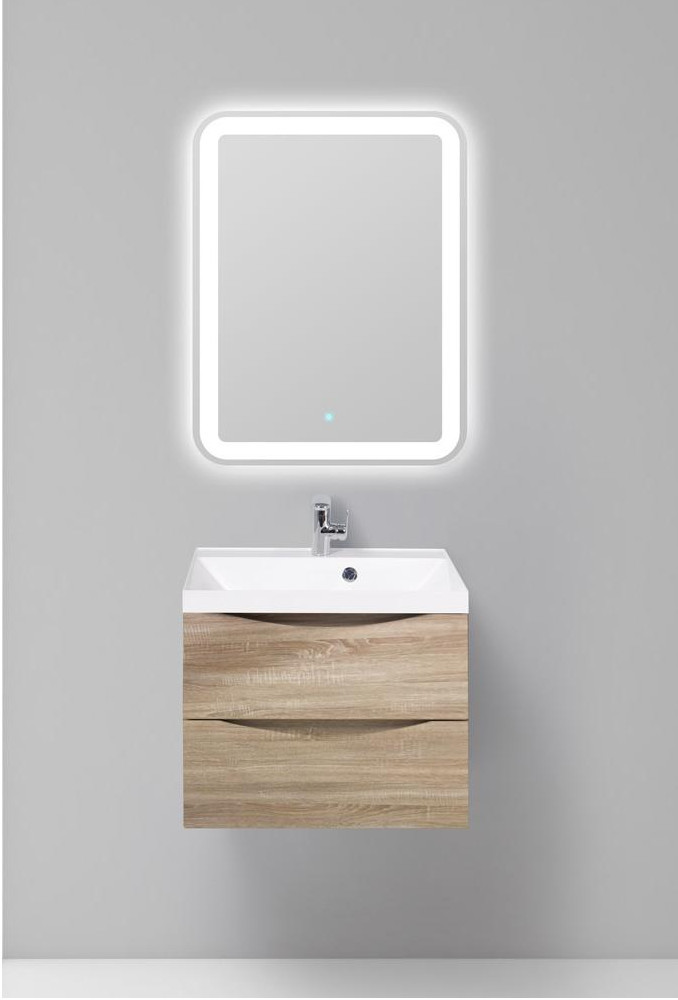 Тумба под раковину подвесная светлое дерево 70см Belbagno MARINO-700-2C-SO-WO-P