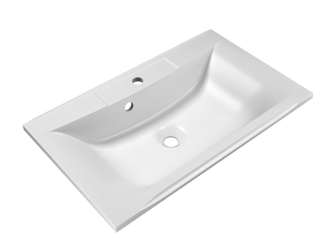 Раковина из литьевого мрамора встраиваемая белая 75x45см Belbagno BB750/450-LV-MR-PR