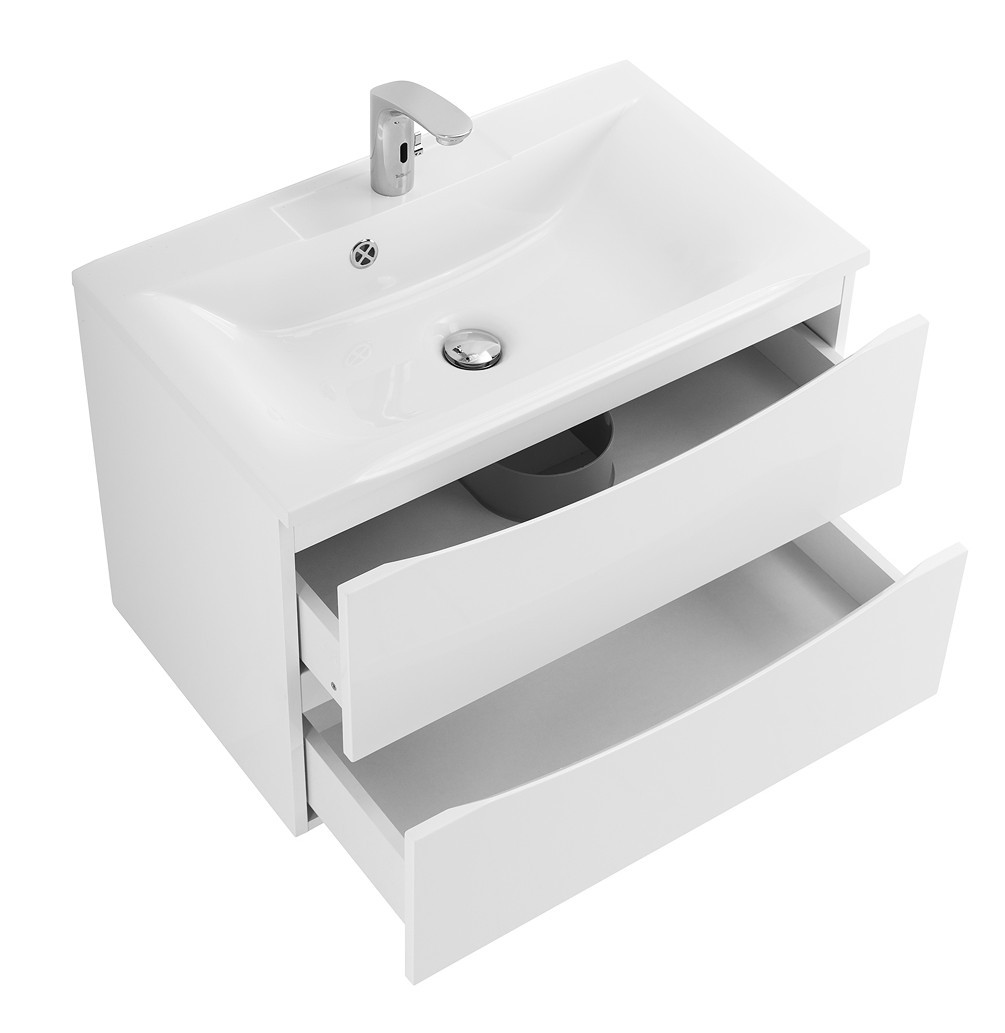 Тумба под раковину подвесная белая 75см Belbagno MARINO-750-2C-SO-BL-P