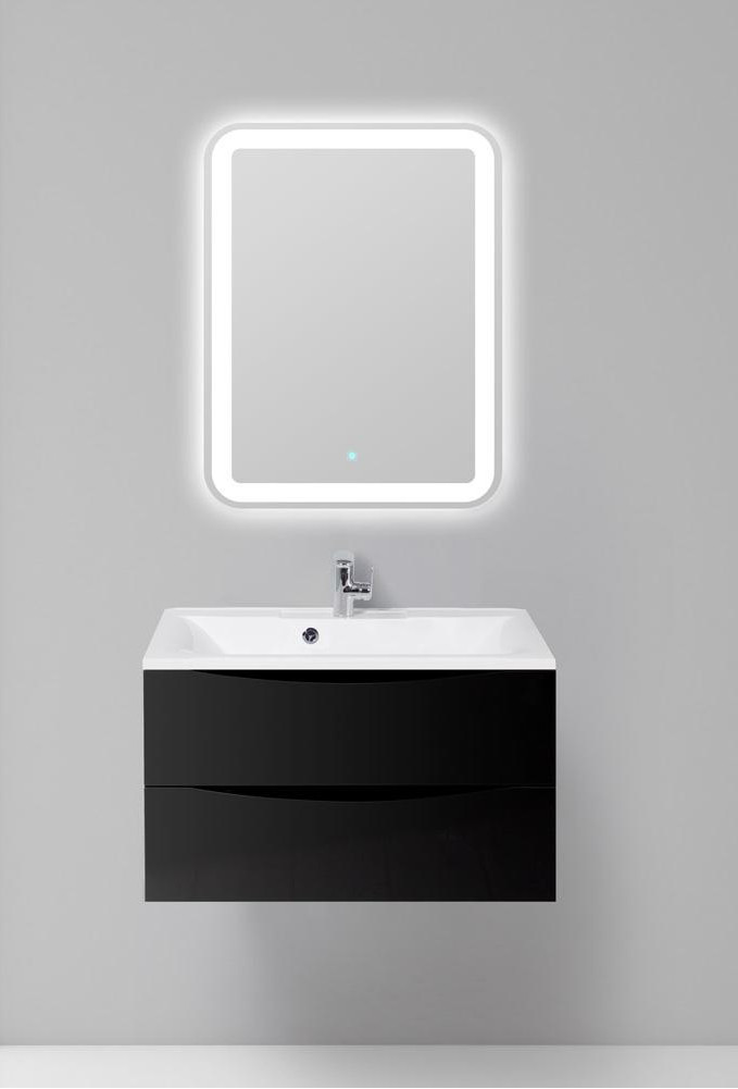 Тумба под раковину подвесная черная 80см Belbagno MARINO-800-2C-SO-NL-P