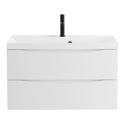 Тумба под раковину подвесная белая матовая 80см Belbagno MARINO-800-2C-SO-BO-P
