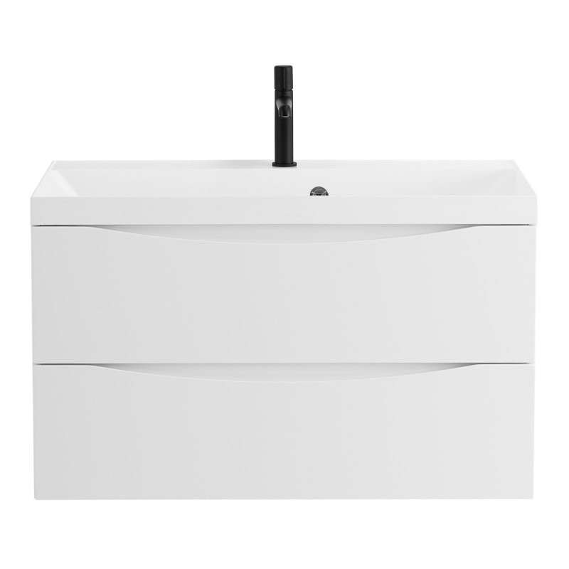Тумба под раковину подвесная белая матовая 80см Belbagno MARINO-800-2C-SO-BO-P