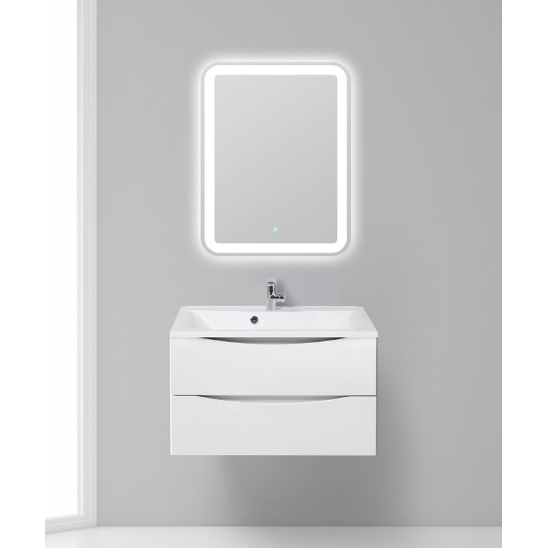 Тумба под раковину подвесная белая матовая 80см Belbagno MARINO-800-2C-SO-BO-P
