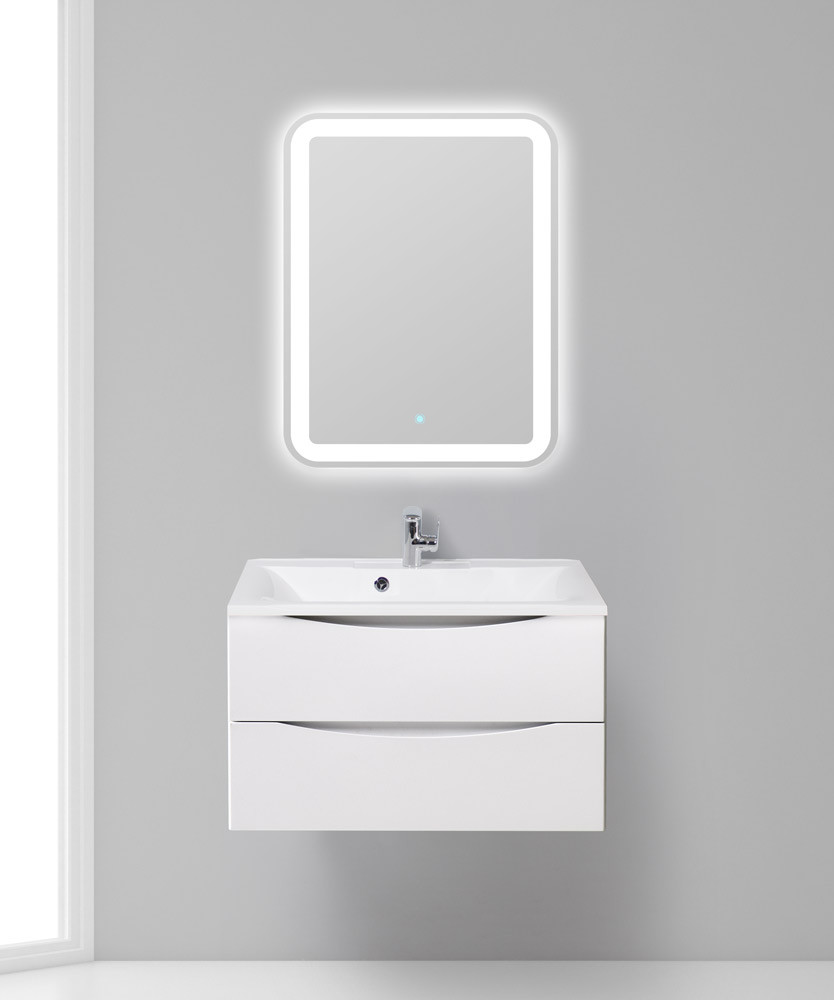 Тумба под раковину подвесная белая матовая 80см Belbagno MARINO-800-2C-SO-BO-P