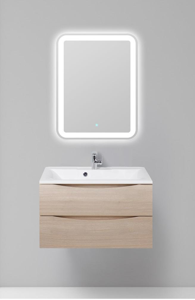 Тумба под раковину подвесная серое дерево 80см Belbagno MARINO-800-2C-SO-RG-P
