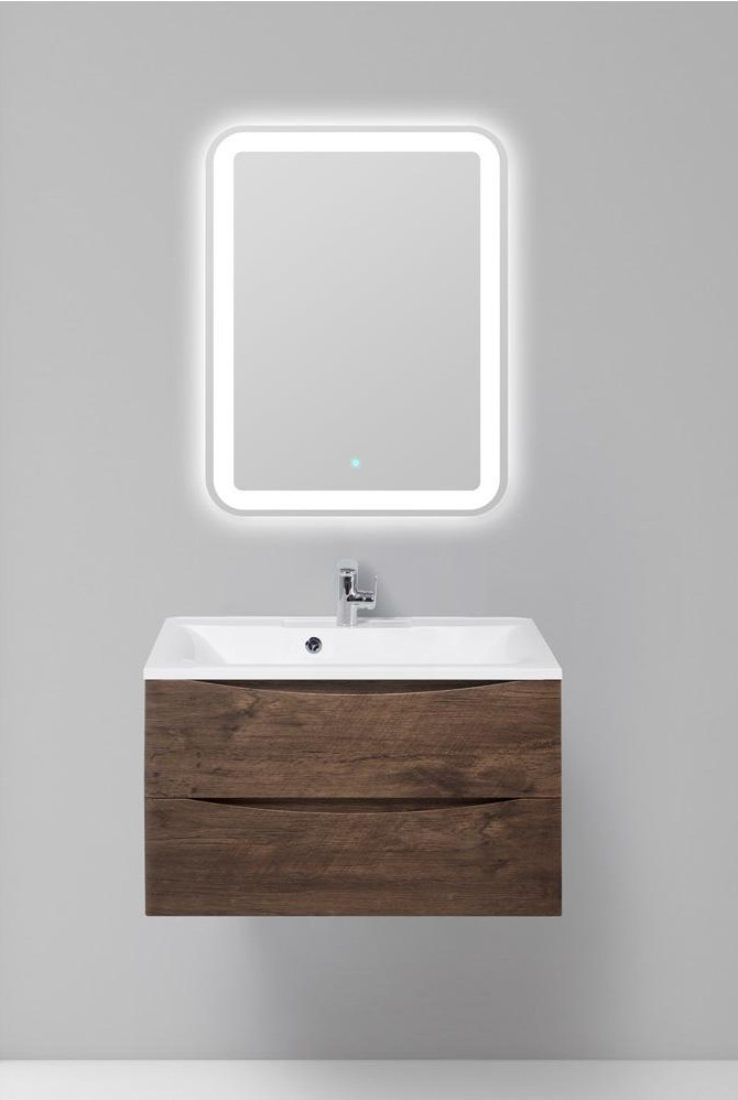 Тумба под раковину подвесная темное дерево 80см Belbagno MARINO-800-2C-SO-RW-P