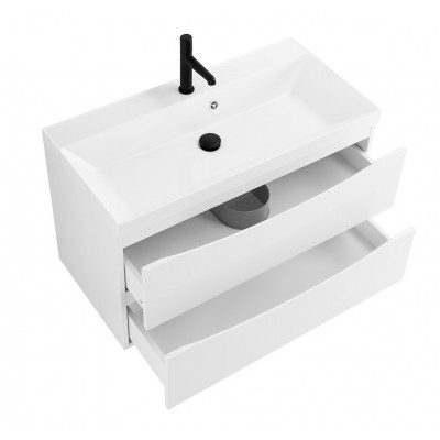 Тумба под раковину подвесная белая 90см Belbagno MARINO-900-2C-SO-BL-P
