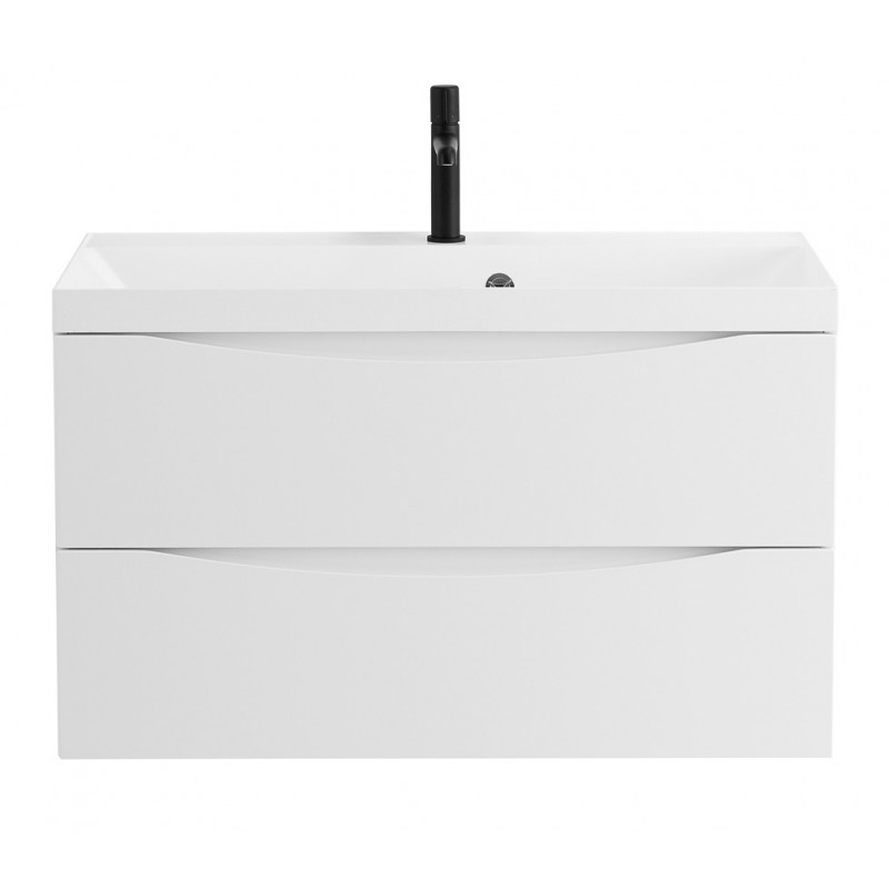 Тумба под раковину подвесная белая матовая 90см Belbagno MARINO-900-2C-SO-BO-P