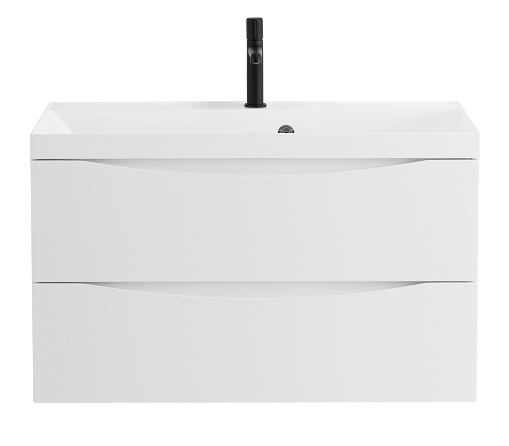 Тумба под раковину подвесная белая матовая 90см Belbagno MARINO-900-2C-SO-BO-P