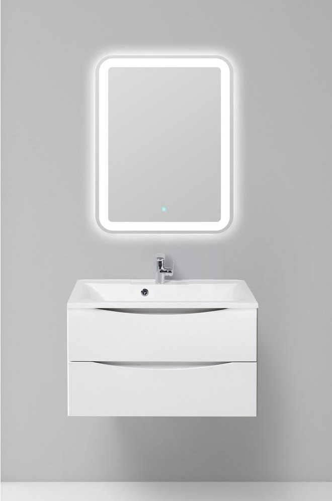 Тумба под раковину подвесная белая матовая 90см Belbagno MARINO-900-2C-SO-BO-P