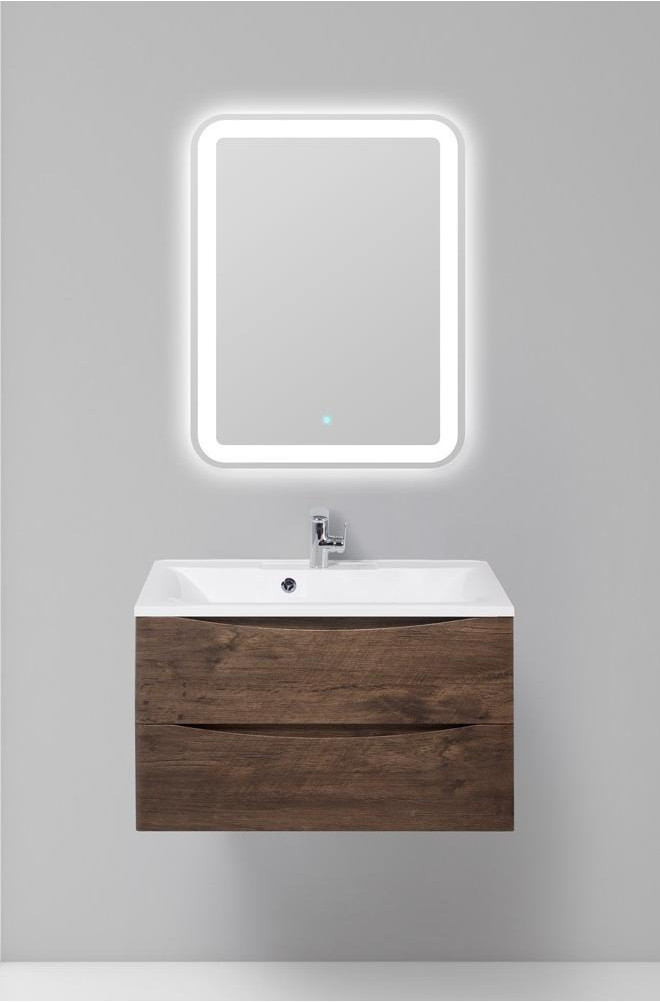 Тумба под раковину подвесная темное дерево 90см Belbagno MARINO-900-2C-SO-RW-P