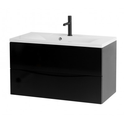 Тумба под раковину подвесная черная 100см Belbagno MARINO-1000-2C-SO-NL-P