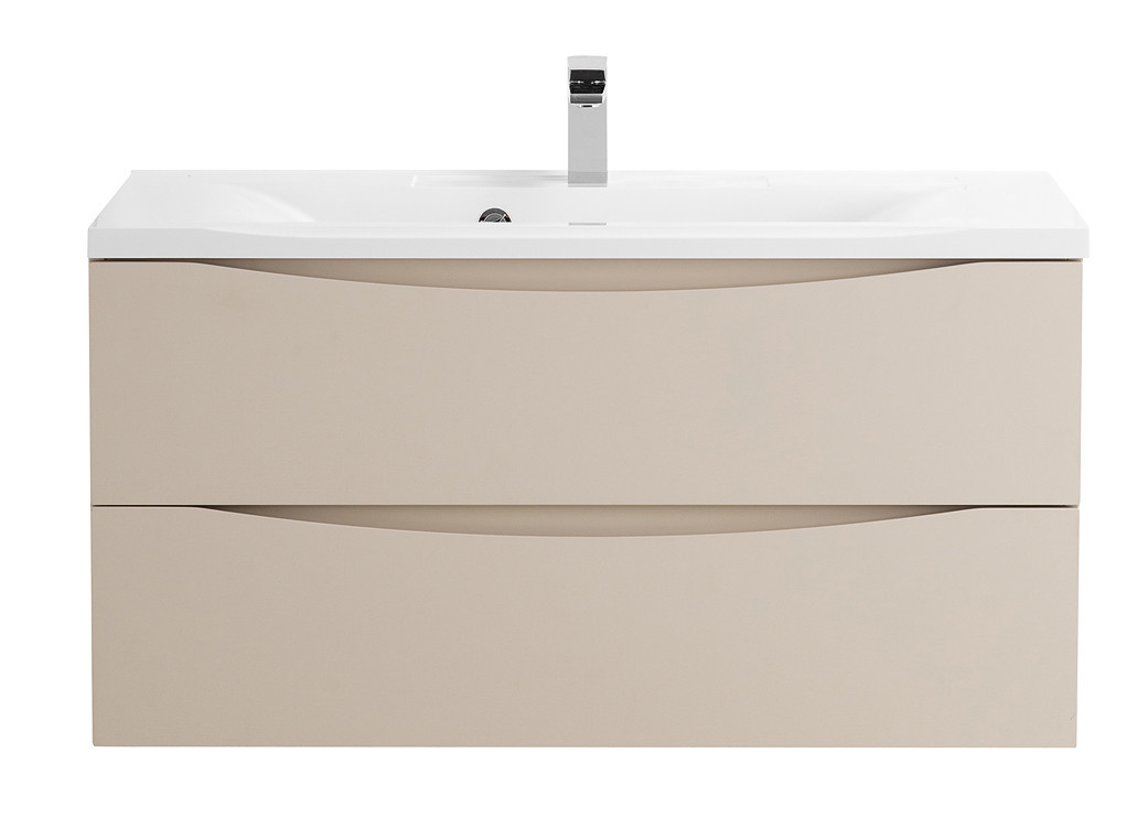 Тумба под раковину подвесная кремовая 100см Belbagno MARINO-1000-2C-SO-CO-P