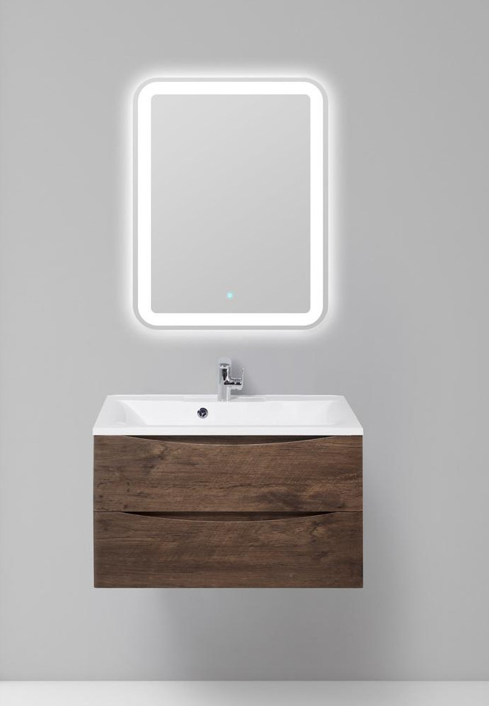 Тумба под раковину подвесная темное дерево 100см Belbagno MARINO-1000-2C-SO-RW-P