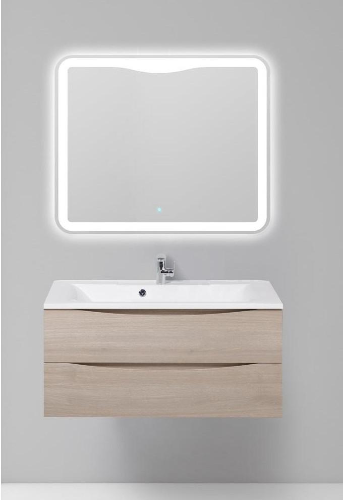 Тумба под раковину подвесная серое дерево 110см Belbagno MARINO-1100-2C-SO-RG-P